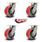 Service Caster 8'' Extra Heavy Duty Red Poly on Cast Iron Wheel Swivel Caster , 4PK CRAN-SCC-KP92S830-PUR-RS-4 - alternate 5